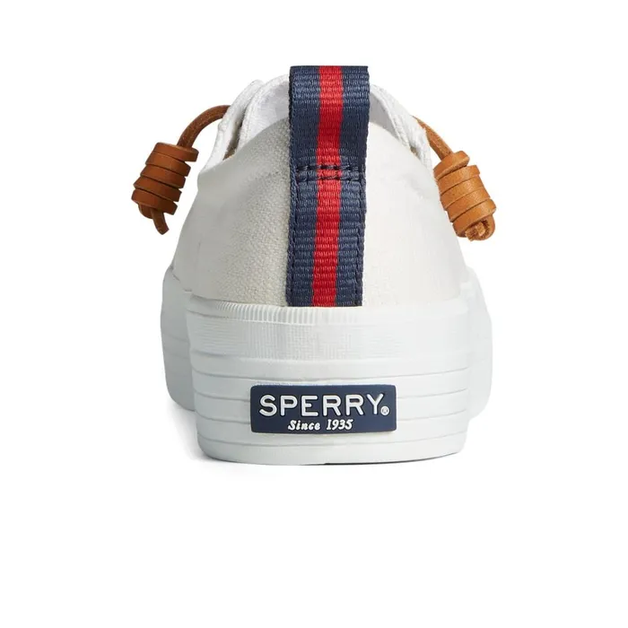 Sneakers Women Sperry Crest Triple Sneaker White Textile Canvas