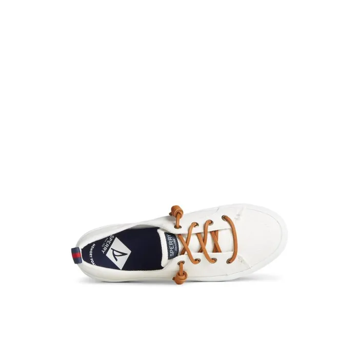Sneakers Women Sperry Crest Triple Sneaker White Textile Canvas