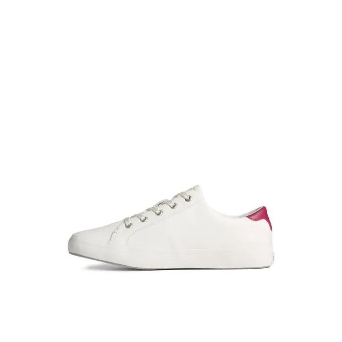 Sneakers Women Sperry Sandy Leather Metallic Sneaker White Leather Satin