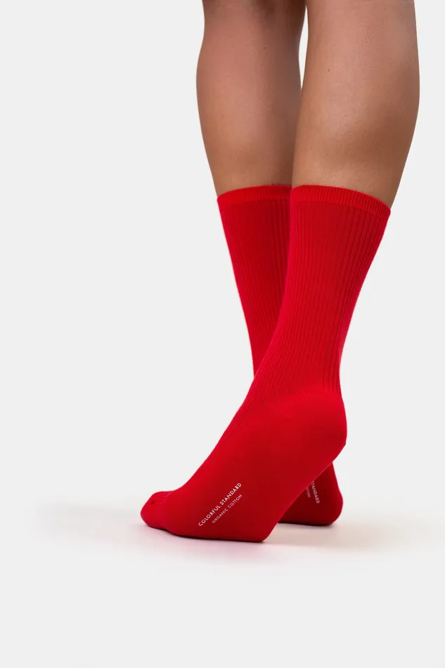 Socks Women Classic Organic Sock 8211 Scarlet Red Colorfulstandard Women