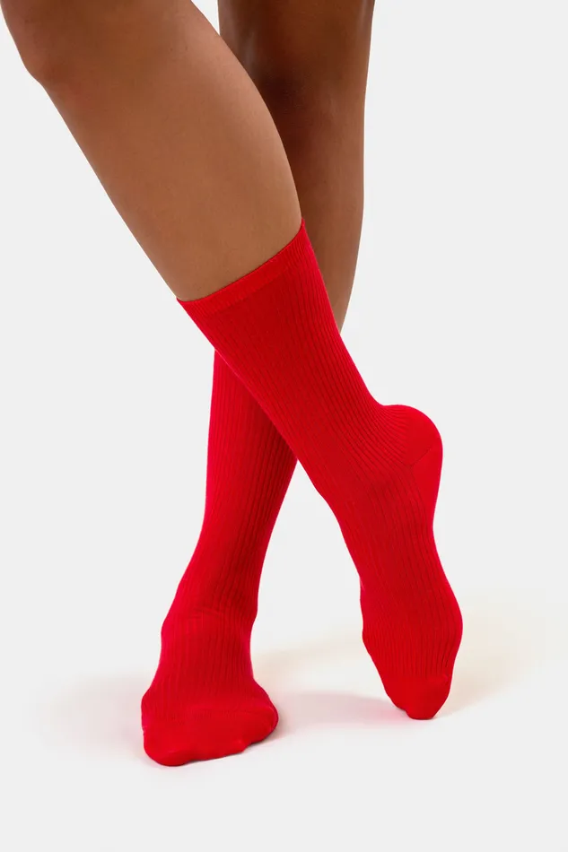 Socks Women Classic Organic Sock 8211 Scarlet Red Colorfulstandard Women