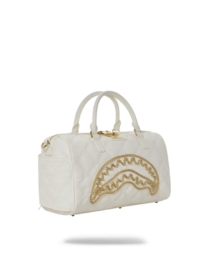 SPRAYGROUND Duffles RIVIERA LE BLANC GOLD CHAIN SHARK MINI DUFFLE 8211 Universal SPRAYGROUND Duffles RIVIERA LE BLANC GOLD CHAIN SHARK MINI DUFFLE 8211 Universal