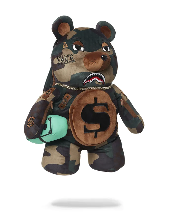 SPRAYGROUND Teddy Bear Backpacks CAMOCHECK MONEYBEAR TEDDYBEAR BACKPACK 8211 Universal SPRAYGROUND Teddy Bear Backpacks CAMOCHECK MONEYBEAR TEDDYBEAR BACKPACK 8211 Universal