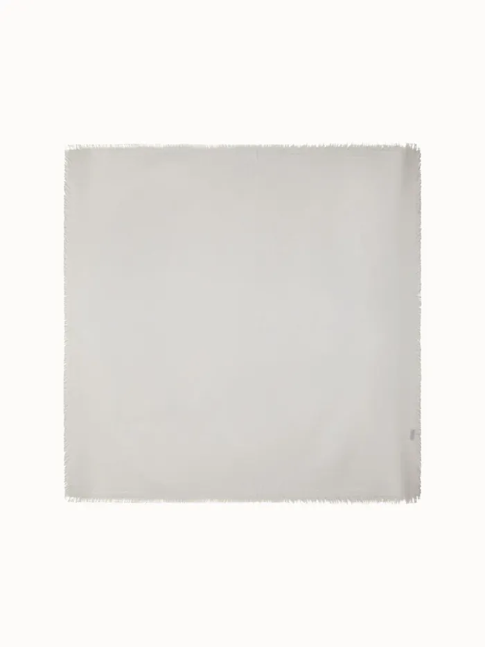 Square Cashmere Scarf Ecru Women Akris Cashmere
