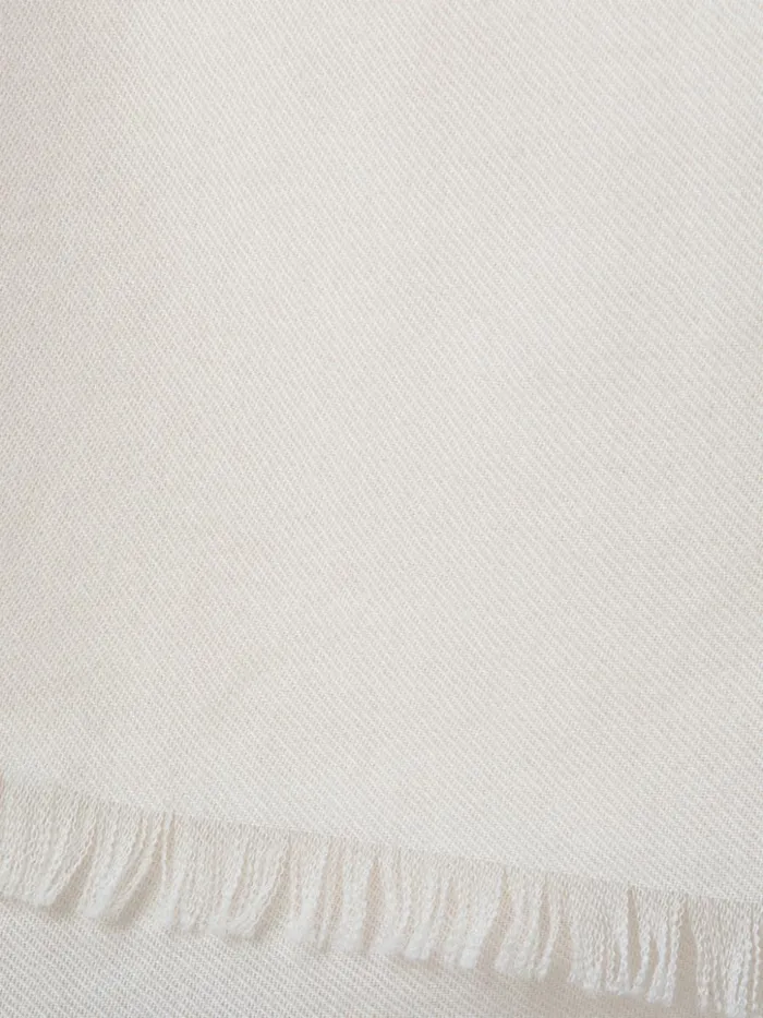 Square Cashmere Scarf Ecru Women Akris Cashmere