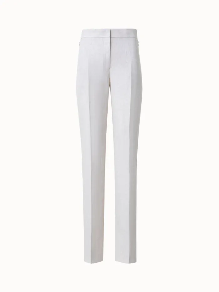 Straight Leg Linen Pants Greige Women Akris Pants