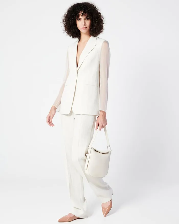 Straight Leg Linen Pants Greige Women Akris Pants