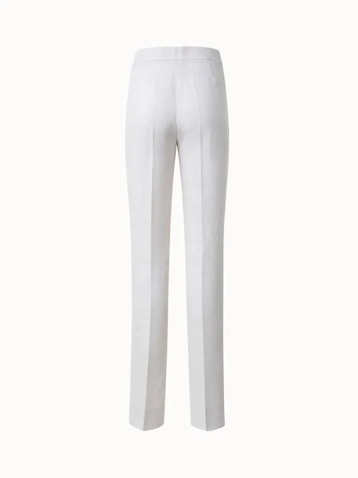 Straight Leg Linen Pants Greige Women Akris Pants
