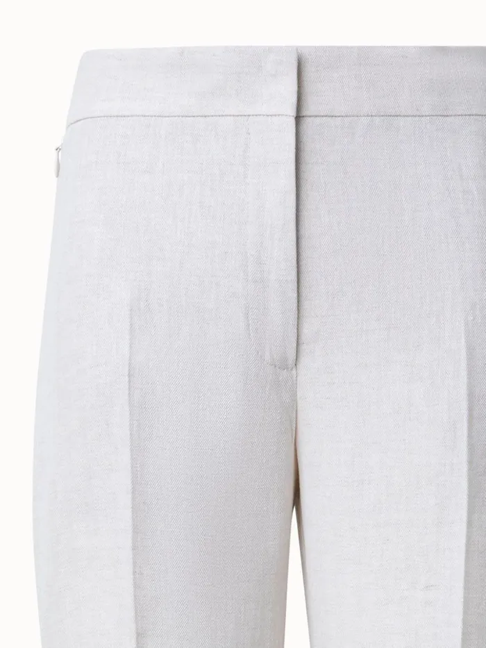 Straight Leg Linen Pants Greige Women Akris Pants