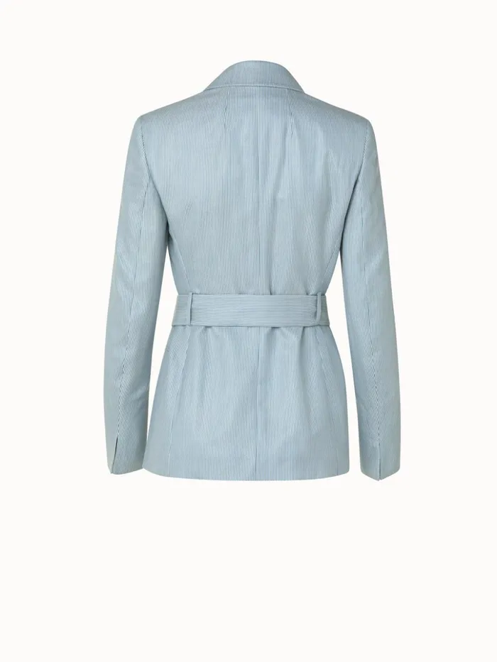 Striped Cashmere Silk Faux DoubleBreasted Jacket Alpseeecru Women Akris Jackets