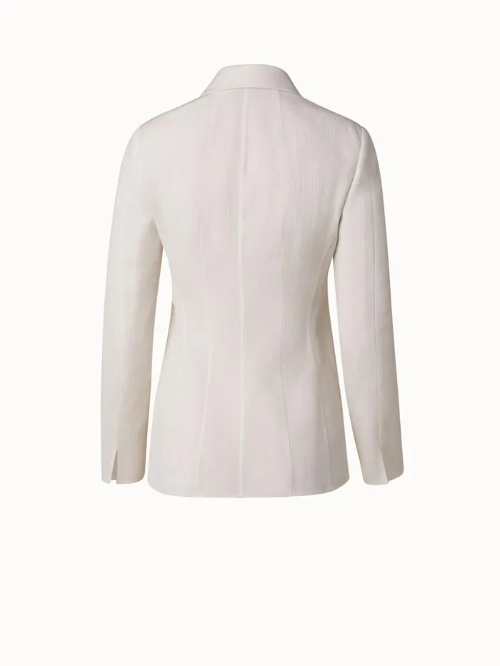 Structured Cotton Silk DoubleFace Jacket Ecru Women Akris Jackets