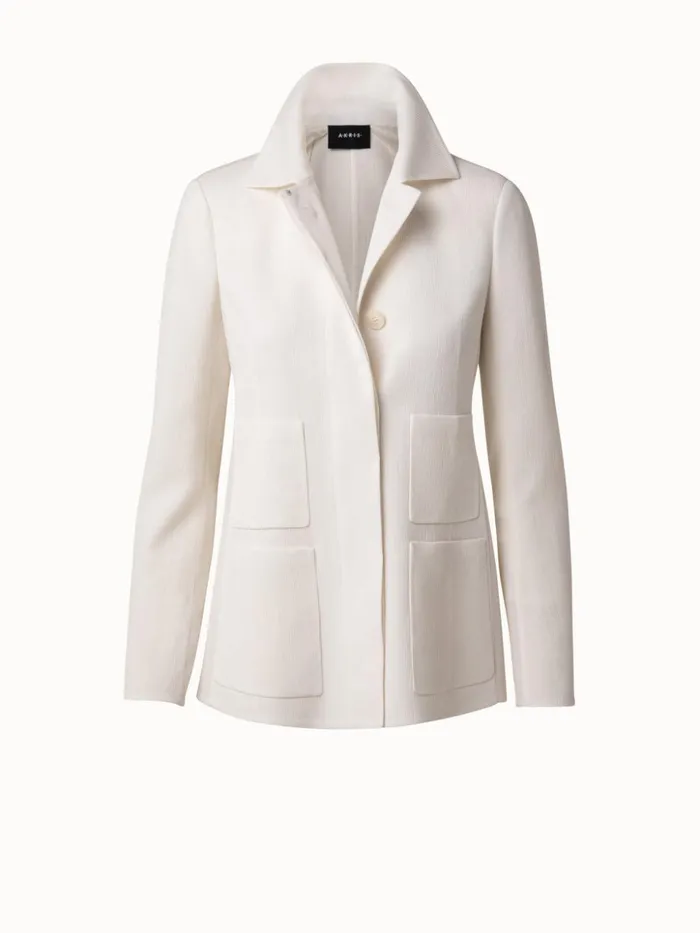 Structured Cotton Silk DoubleFace Jacket Ecru Women Akris Jackets