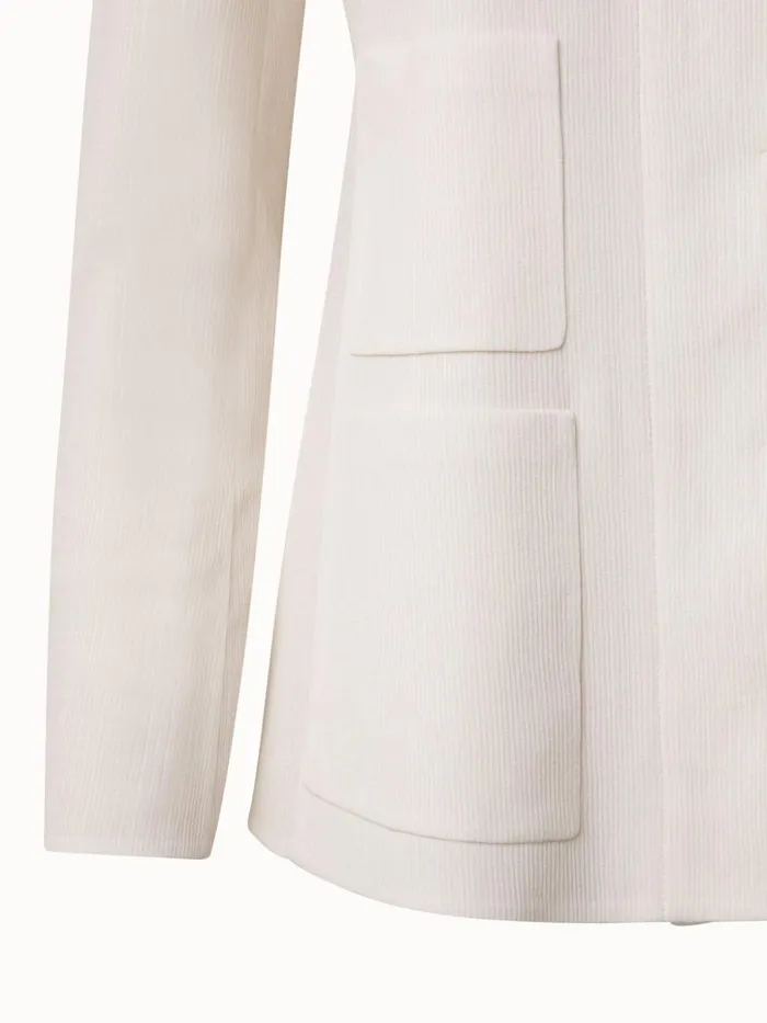 Structured Cotton Silk DoubleFace Jacket Ecru Women Akris Jackets