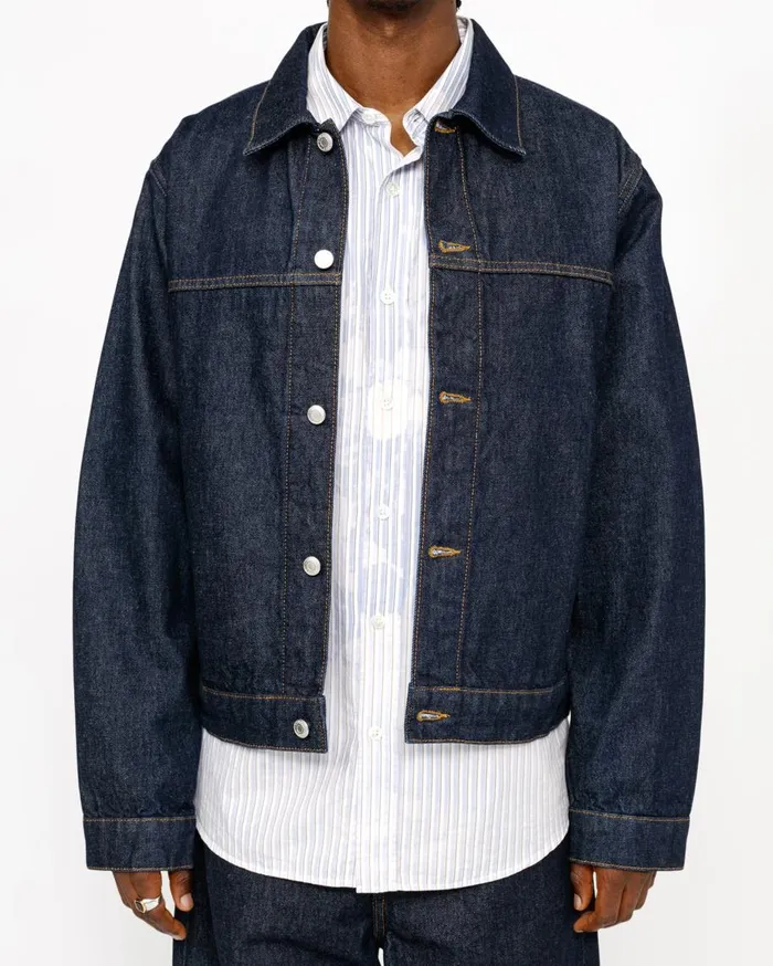 Stussy Outerwear TRUCKER JACKET DENIM Rinsed Indigo 8211 MenWomen