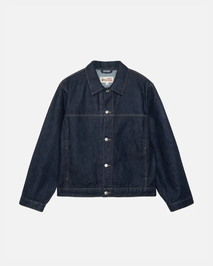 Stussy Outerwear TRUCKER JACKET DENIM Rinsed Indigo 8211 MenWomen