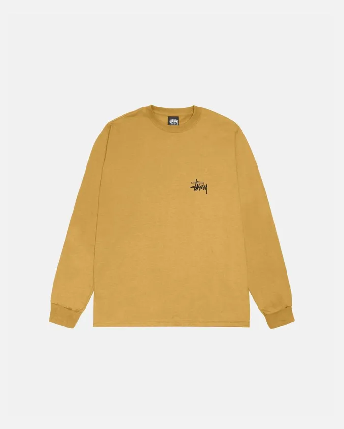 Stussy Tees BASIC STSSY LS TEE Curry 8211 MenWomen