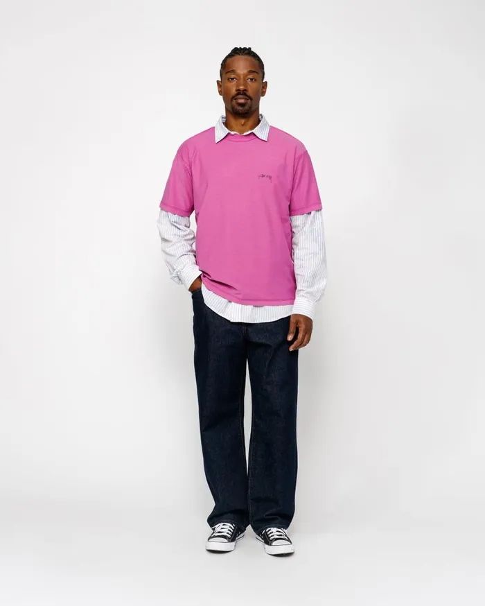 Stussy Tees LAZY TEE Magenta 8211 MenWomen