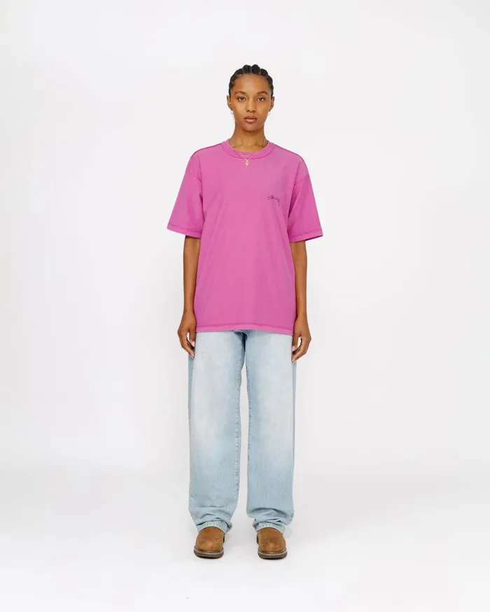 Stussy Tees LAZY TEE Magenta 8211 MenWomen