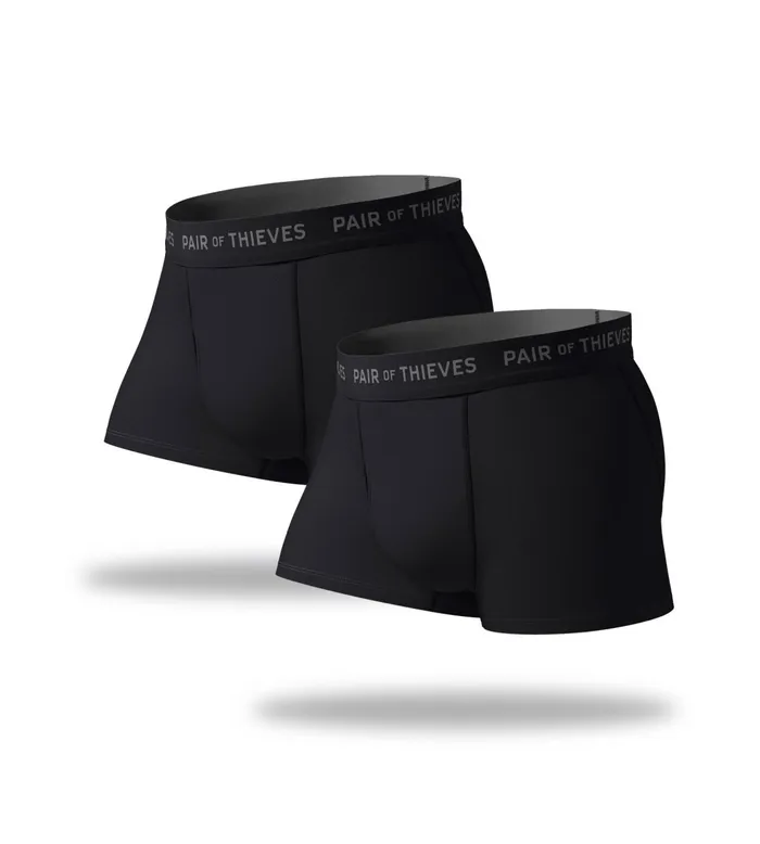 Superfit Trunks Black Black Grey Underwear 2 Pack Men Pair Of Thieves Trunks