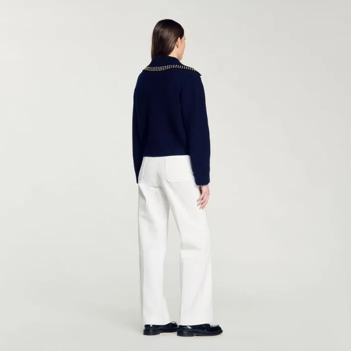Sweaters and Cardigans Women SANDRO SailorNeck Sweater Navy Blue
