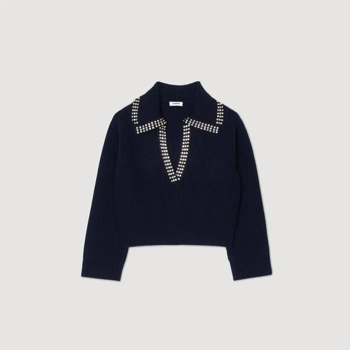 Sweaters and Cardigans Women SANDRO SailorNeck Sweater Navy Blue