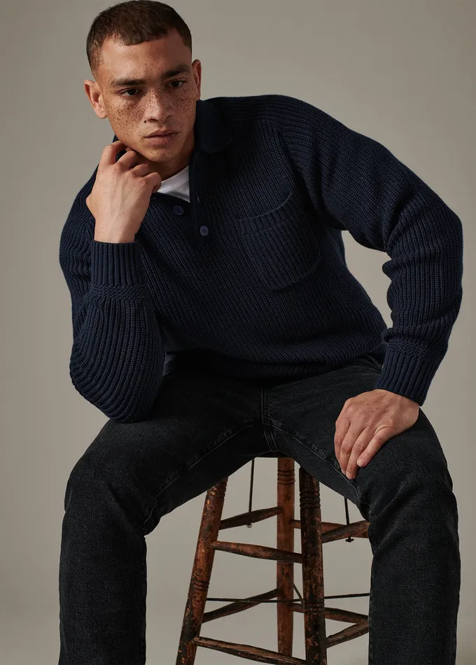 Sweaters Hoodies Joe8217s Jeans Men RUBEN POLO SWEATER Midnight Navy