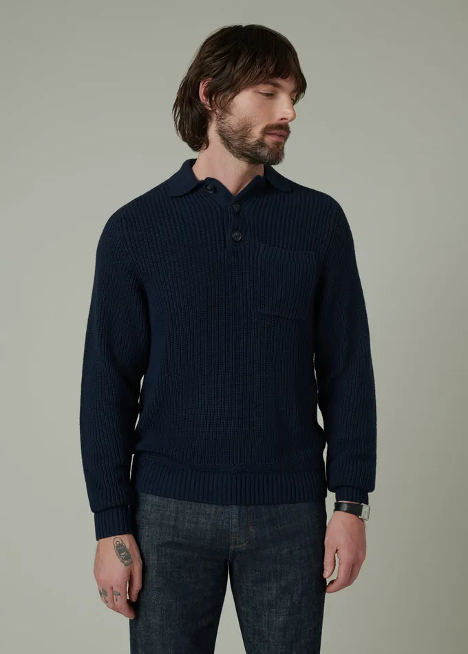 Sweaters Hoodies Joe8217s Jeans Men RUBEN POLO SWEATER Midnight Navy