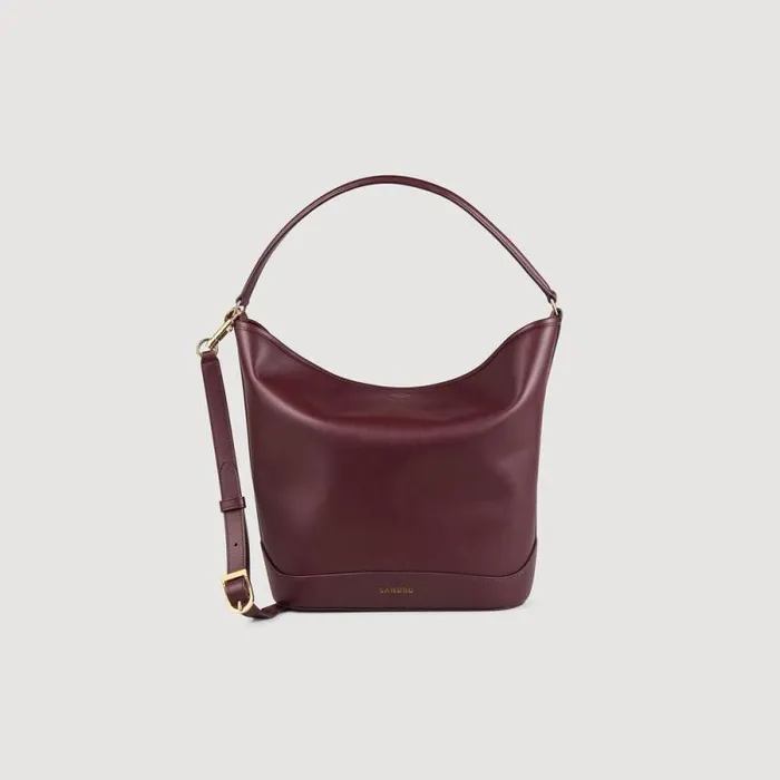 Swimwear MenWomen SANDRO Leather Bucket Bag TANGOSO Burgundy