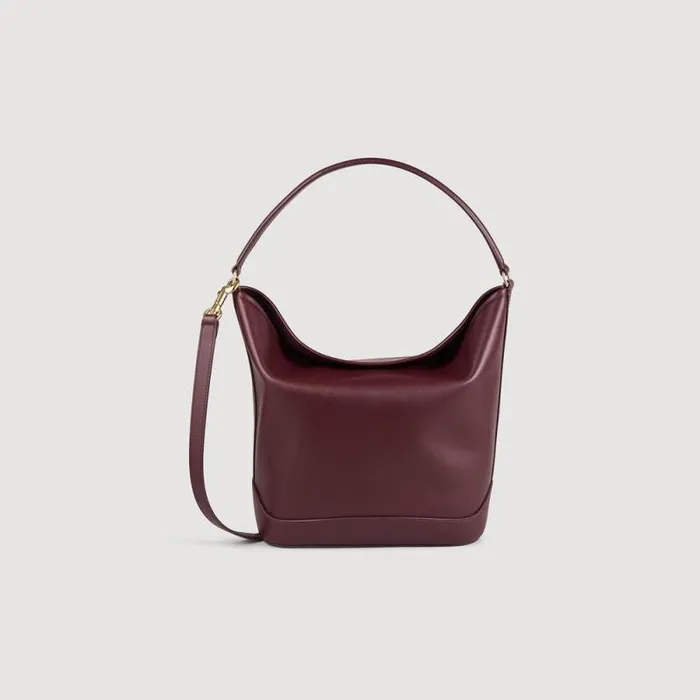 Swimwear MenWomen SANDRO Leather Bucket Bag TANGOSO Burgundy