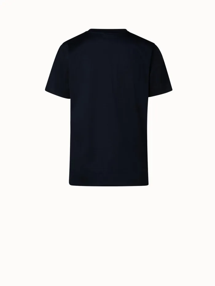 TShirt With Tulle Heart Insert Black Women Akris Tops