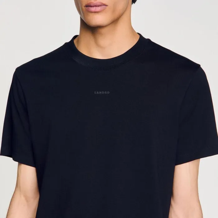 Tshirts and Polos Men SANDRO Cotton Tshirt With Logo Black