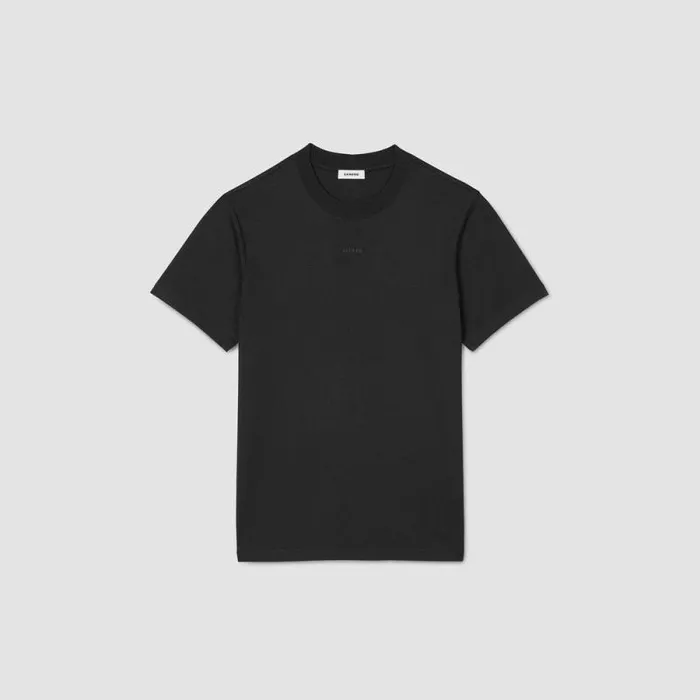 Tshirts and Polos Men SANDRO Cotton Tshirt With Logo Black
