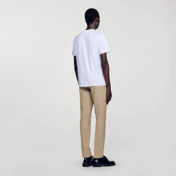 Tshirts and Polos Men SANDRO Tshirt With Square Cross Patch White