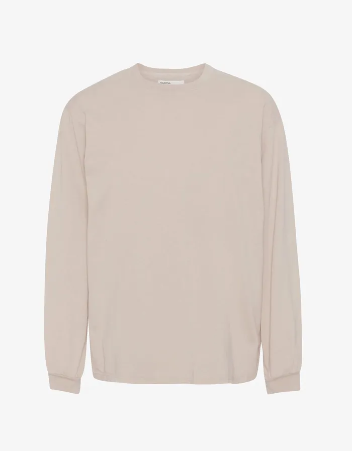TShirts Colorfulstandard Men Oversized Organic LS TShirt 8211 Ivory White
