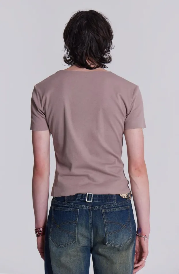 TShirts Men Jaded London NTRLS Taupe Rib Tee