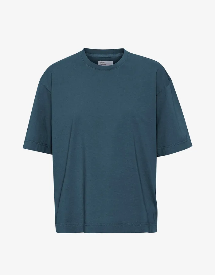 TShirts Men Oversized Organic TShirt 8211 Petrol Blue Colorfulstandard