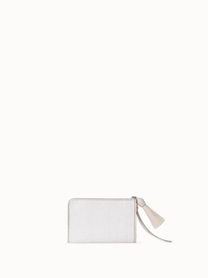 Tassel Pouch In Raffia And Leather Ecrustucco Women Akris Mini Bags