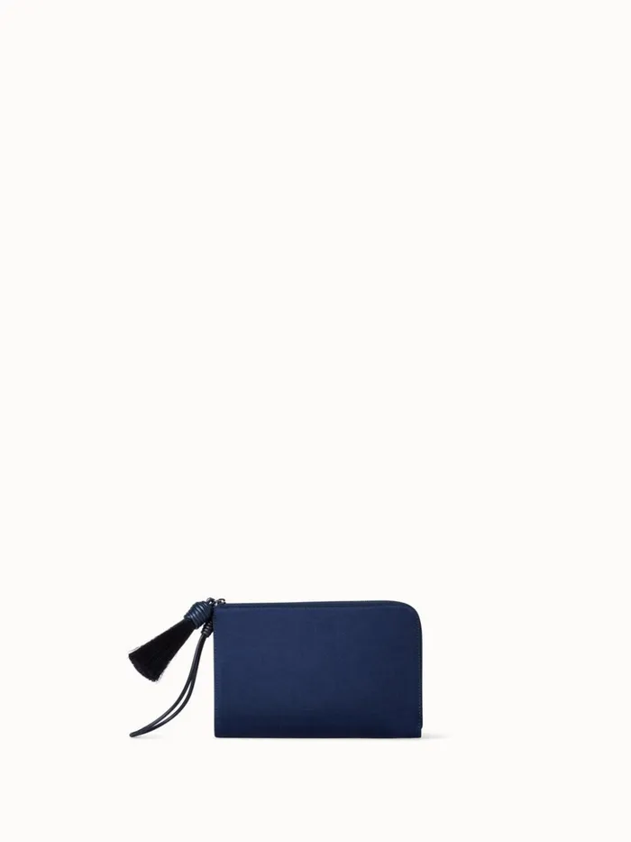 Tassel Pouch In Satin Fabric Denim Women Akris Clutches