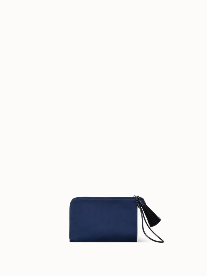 Tassel Pouch In Satin Fabric Denim Women Akris Clutches