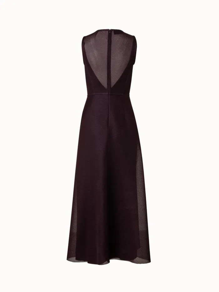 Techno Grid Midi Dress Blackberry Women Akris Dresses