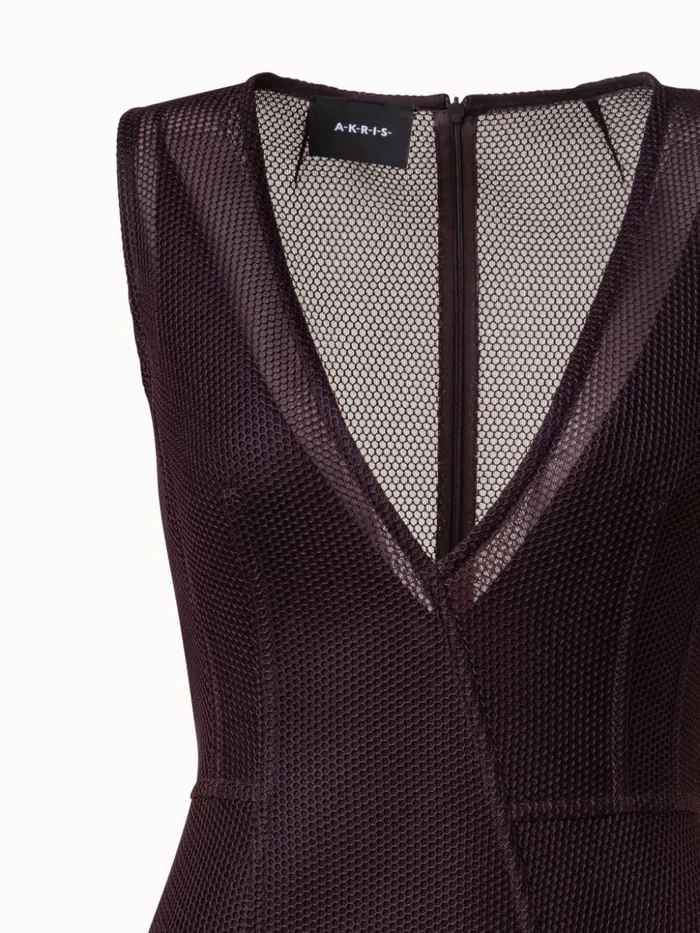 Techno Grid Midi Dress Blackberry Women Akris Dresses