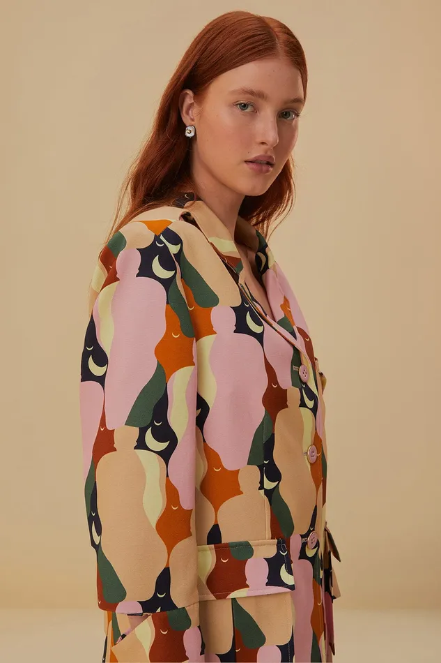 The Kiss Multicolor Cut Out Blazer Women Farm Rio Blazers