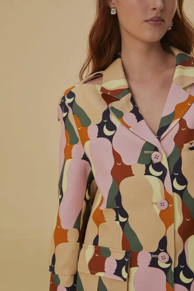 The Kiss Multicolor Cut Out Blazer Women Farm Rio Blazers