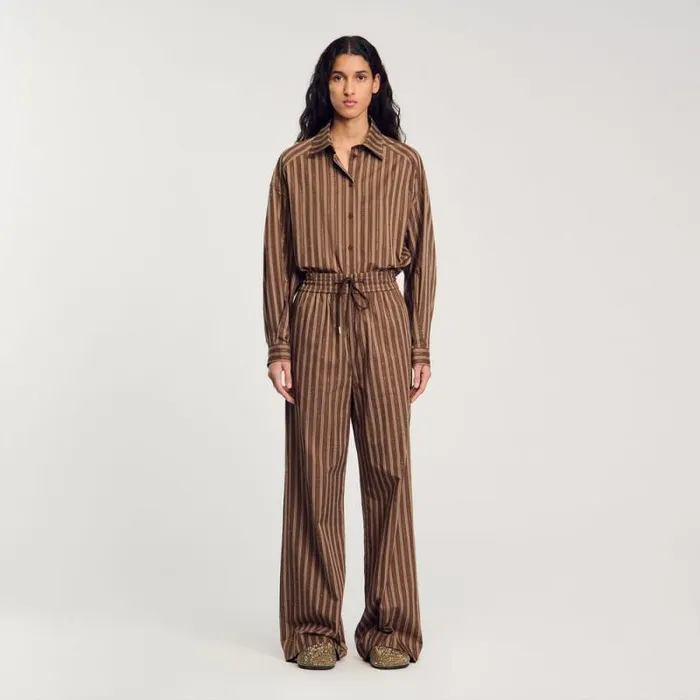 Tops and Shirts Women SANDRO Oversized Shirt Brown