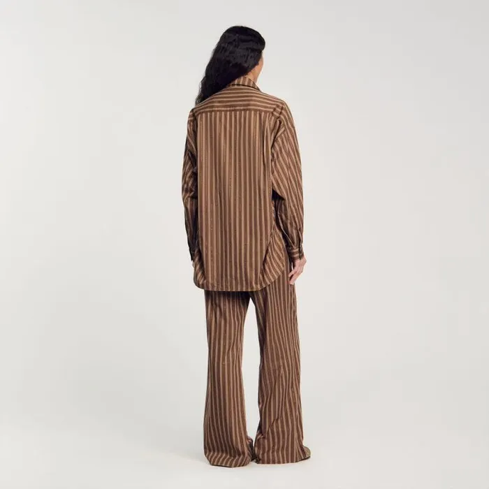 Tops and Shirts Women SANDRO Oversized Shirt Brown