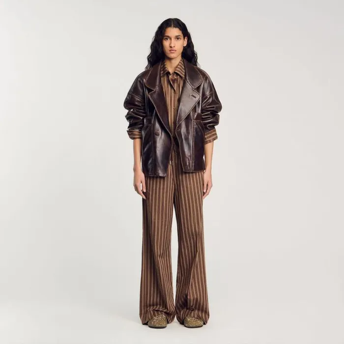 Tops and Shirts Women SANDRO Oversized Shirt Brown
