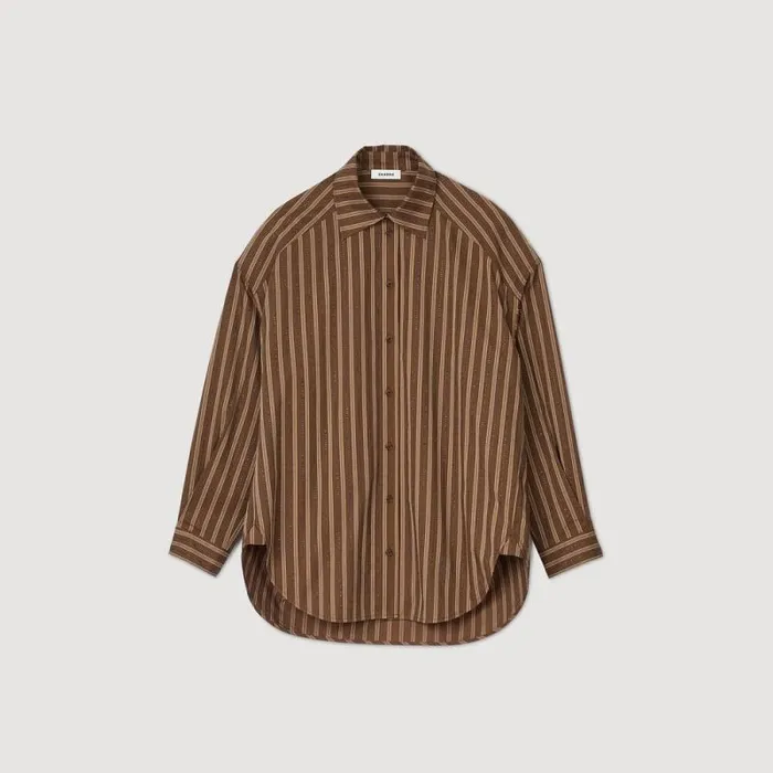 Tops and Shirts Women SANDRO Oversized Shirt Brown