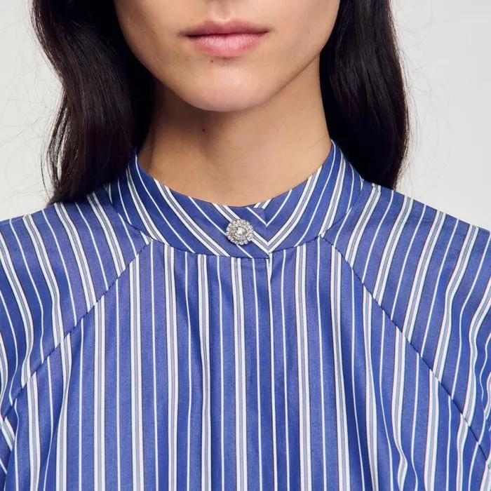 Tops and Shirts Women SANDRO Striped Shirt Blu White