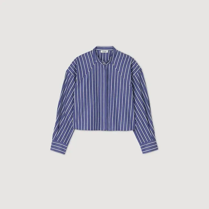 Tops and Shirts Women SANDRO Striped Shirt Blu White