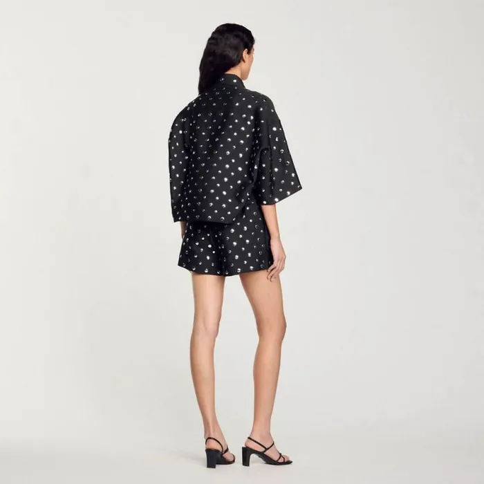 Tops and Shirts Women SANDRO Studembellished Shirt Black